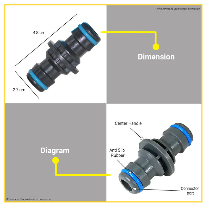 BUILDMATE Creston Two Way Connector Quick Connectors for Garden Hose Fitting Water Adapter CWC-204 •