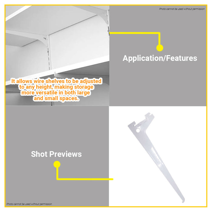BUILDMATE Wadfow Adjustable Steel Shelf Track Support and Bracket Insert White Track Shelving System for Closet & Storage - WHT