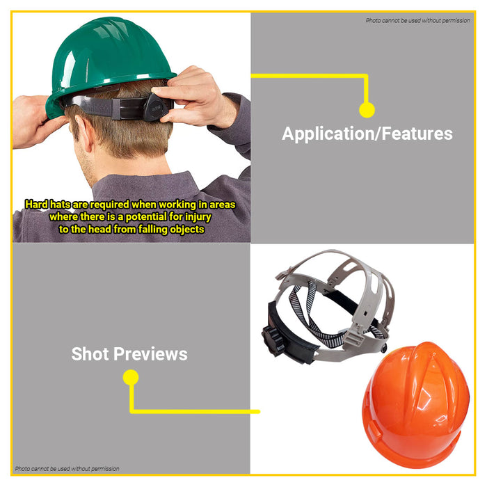 BUILDMATE Mega 5PCS/COLOR Safety Helmet Blue / Green / Orange / Yellow / White Protective Hard Hat Worksite Safety Head Gear Protection SOLD PER SET