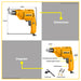 BUILDMATE Ingco 450W Electric Drill 6.5MM with Variable Speed Control Rotary Drilling Power Tools ED45658 - IPT