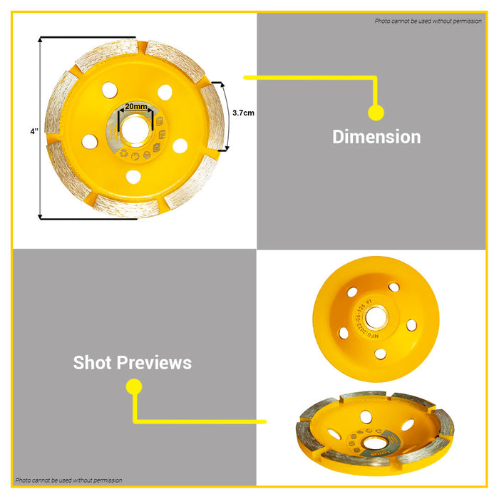 LOTUS 4" Diamond Cup Wheel LDCW04R (RIM) | LTXT100DC1R •BUILDMATE• LUTOS
