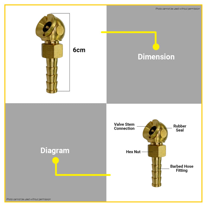 Air Chuck Brass MADE IN TAIWAN Tire Inflator Pneumatic Hose Coupler for Air Compressor •BUILDMATE•