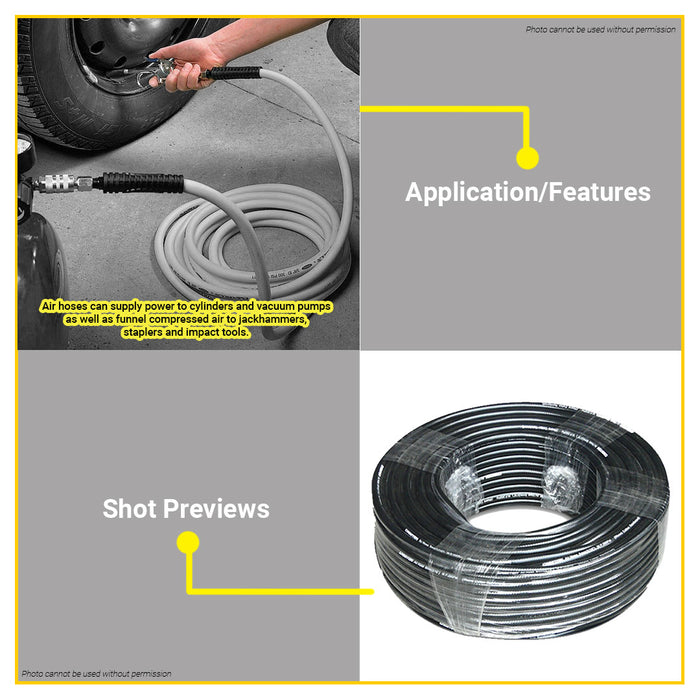 BUILDMATE PVC Air Hose 300PSI Air Line Tubing Pneumatic Duct Hose Pipe Conduit for Air Compressor FR-3400