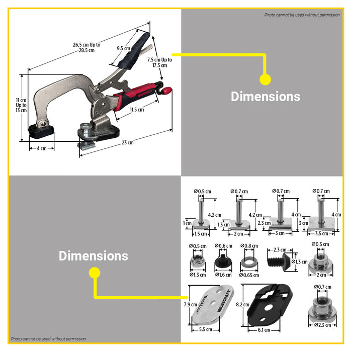 BUILDMATE Milescraft Track Master Universal T-Track Table Clamping Kit for Bench Clamp #4023