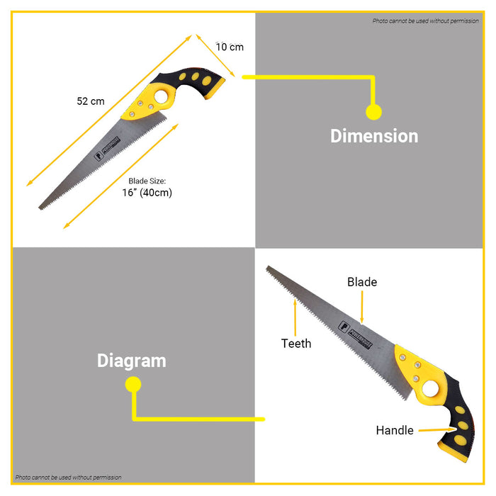 POWERHOUSE Compass Saw 16" with PVC Handle •BUILDMATE• PHHT