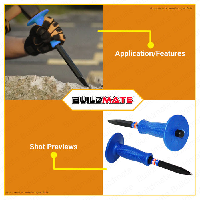 BUILDMATE Wadfow Concrete Chisel 4MM Pointed Concrete Chisel Pointed Chisel Demolition Point Chisel Brick Point Chisel Stone Point Chisel Carving Chisel Breaker Chisels WCC1303 • WHT