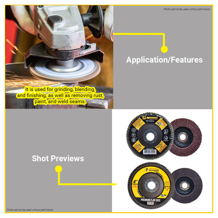 BUILDMATE Powerhouse Premium Flap Sanding Disc Flat Type 100x16mm Finishing Sanding Tool Wheel for Metal SOLD PER PIECE - PTAA