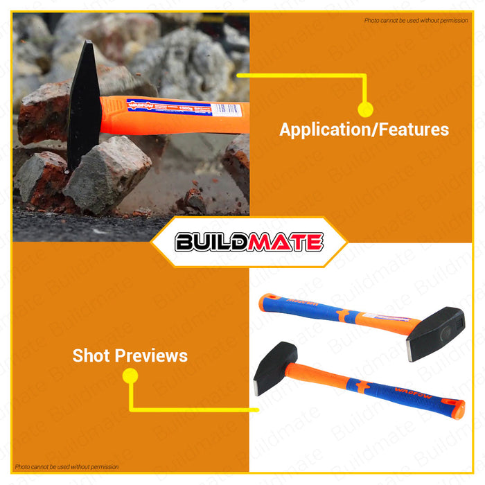 BUILDMATE Wadfow 1500G Machinist Hammer Unique Design Soft Grip Fiberglass Handle 45# Carbon Steel Cross Peen Sheet Metal Hammer Hand Tools And Home Improvement Drop-Forged Head, Machinist Tools WHM1315 • WHT