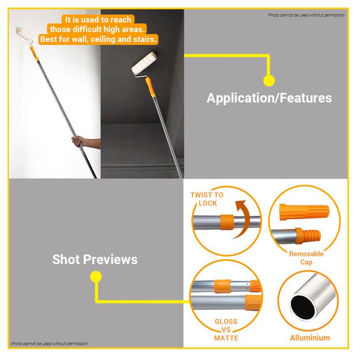 BUILDMATE Ingco Aluminum Telescopic Rod 200cm for Paint Roller HRCEP0205 / HRCEP0201 - IHT