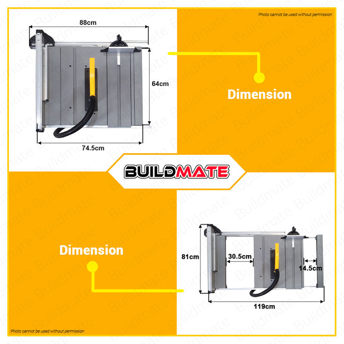 BUILDMATE Ingco Extendable Table Saw Machine 1850W 254mm Blade Jobsite Table Woodworking Stand Workbench TS18502 • IPT