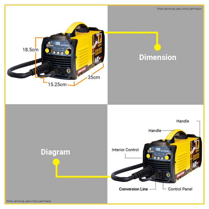 POWERHOUSE USA 300A Migweld Gasless Portable Inverter Welding Machine MIGTECH 300TECH PHWM