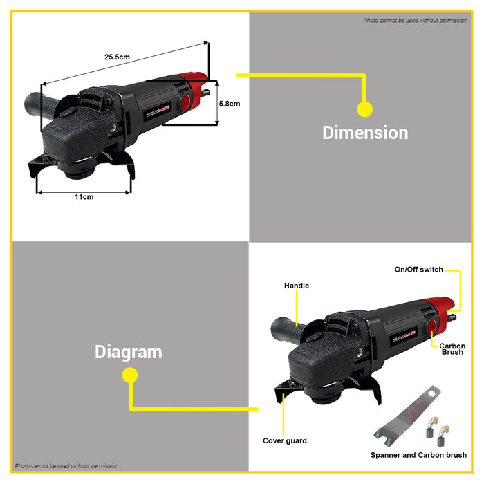 BUILDMATE Brand 800W Angle Grinder AG800 with Impact Drill with Hammer Function ID800 Heavy Duty Power Tools Combo Kit