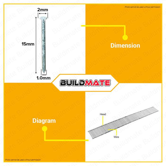 BUILDMATE Powerhouse T-Nail 15mm - 30mm Air Nailer T-Shaped Woodworking Framing Nailer Wood Fastening Nails - PHHT