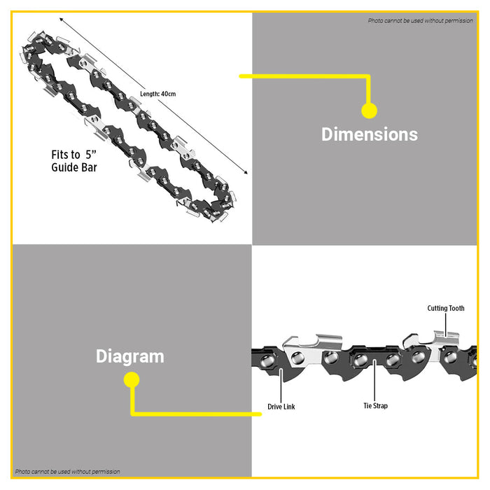 BUILDMATE Ingco Saw Chain 1/4" Chain Pitch Heavy Duty Chainsaw Cutting Replacement Chain AGSC50501 - IHT