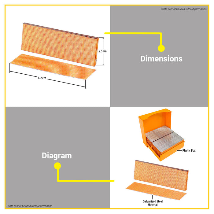BUILDMATE Ingco 10000PCS/BOX Headless Pins Ø0.64mm Galvanized Steel Brad Pin Nails for Cordless Pin Nailer ANA06825 - IHT