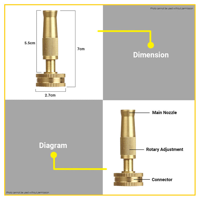POWERHOUSE Brass Hose Nozzle •BUILDMATE• PHHT