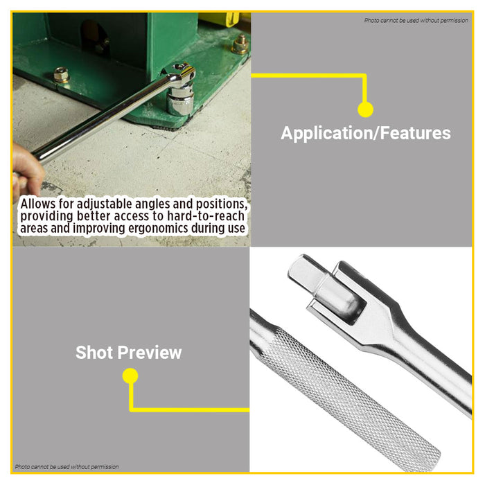 BUILDMATE Ingco 3/4" Flexible Handle 500mm Multi-Position Adjustable Grip Extension Wrench Handle HFXH034201 - IHT