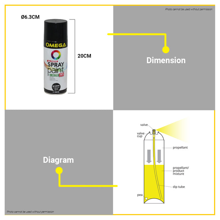 BUILDMATE Omega All-Purpose Spray Paint 400ml Lead Free Formulation Quick Drying Acrylic Spray Finish for Automotive Industrial & DIY Painting SOLD PER PIECE