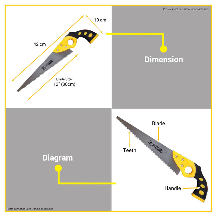 POWERHOUSE 12" Inch Compass Saw with PVC Handle •BUILDMATE• PHHT