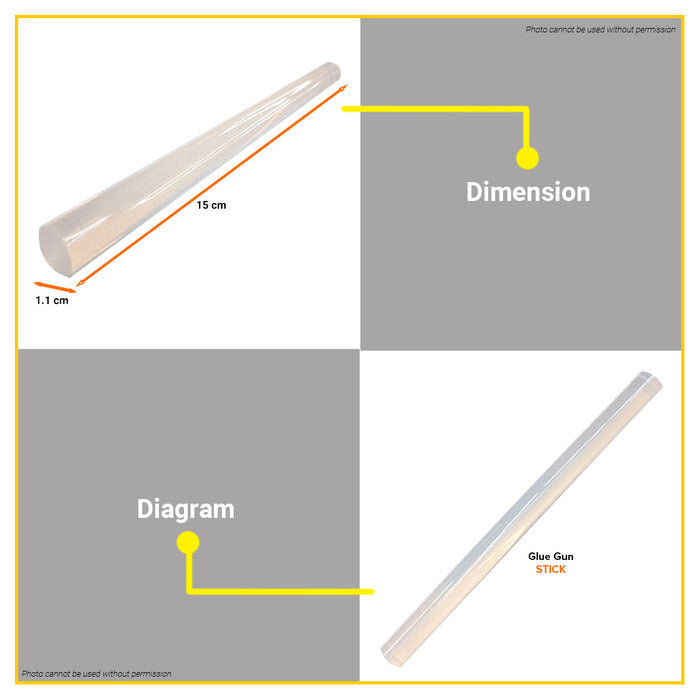BUILDMATE Wadfow 7PCS/SET Glue Gun Stick 11x150mm Hot Melt Adhesive Craft Refill Thermoplastic Glue Stick WGJ5515 - WHT