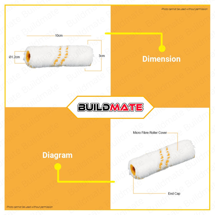 BUILDMATE Ingco Roller Cover Paint Cover 4" Inch 100mm Inner Wall Cylinder Brush Paint Roller Painting Roller Paint Tool HRC3610016 | HRC3610012 • HT2