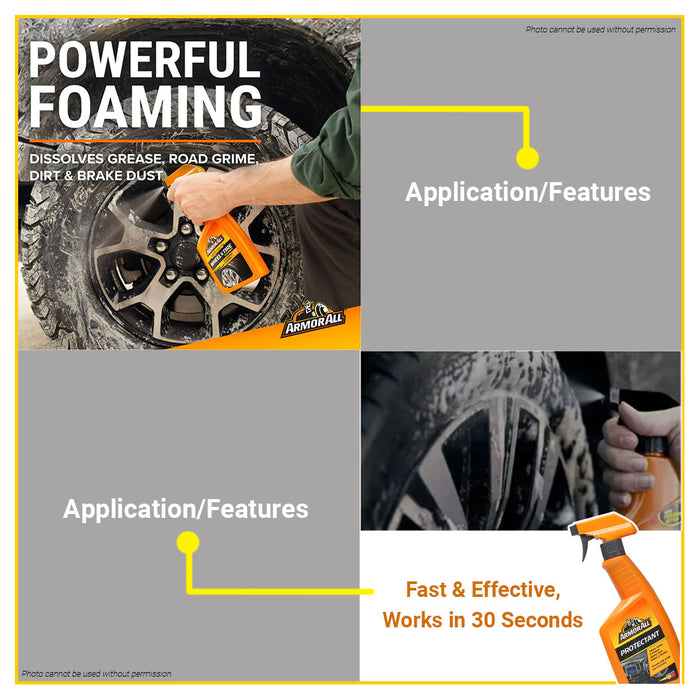 BUILDMATE Armor All 500ml Extreme Wheel & Tyre Cleaning with Powerful Foaming Formula Auto Car Care 170587