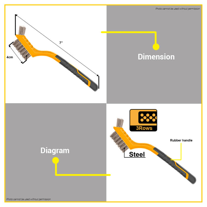 BUILDMATE Ingco 3PCS Abrasive Brush Set for Surface and Metal Cleaning Brush HKTWB10306 - IHT