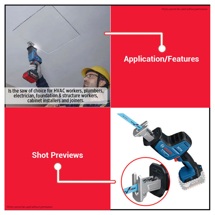 Buildmate x BOSCH Cordless Reciprocating Saw GSA 18V-24 18V 230mm Cutting 06016A51L0