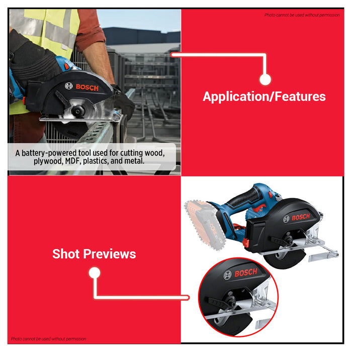 Buildmate x BOSCH Cordless Circular Saw GKM 18V-50 18V 136mm Metal Cutting Saw 06016B8080