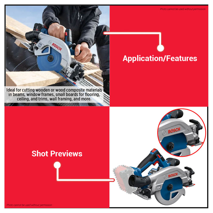 Buildmate x BOSCH Cordless Circular Saw GKS 18V-57-2 GX 18V 165mm Brushless 06016C10K0