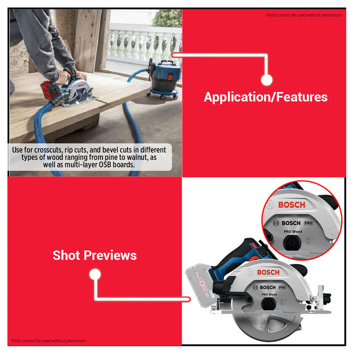Buildmate x BOSCH Cordless Circular Saw GKS 18V-68-2 18V 184mm Wood Cutting Saw 06016D00C0