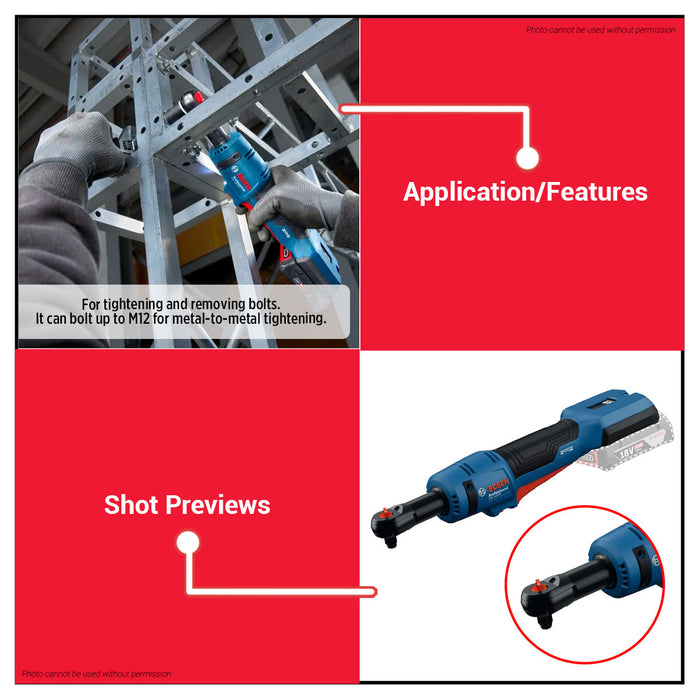 Buildmate x BOSCH SOLO & KIT Cordless Ratchet 2x Battery 1x Charger GRC18V-60 06019N8080/K2 BLC