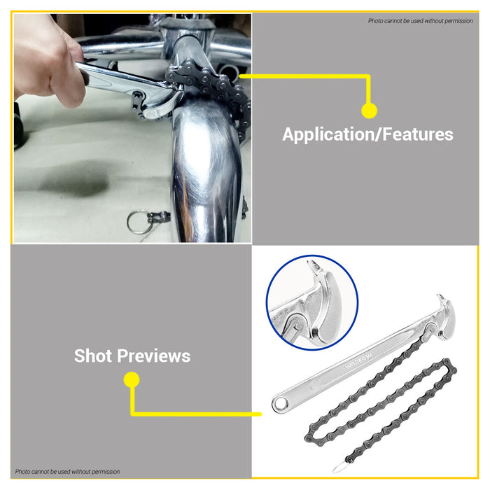 BUILDMATE Wadfow Chain Wrench 40Mn Adjustable Chain Spanner Pipe Wrench Grip Puller Disassembly Plumbing Wrench Tool WAW1309 - WHT