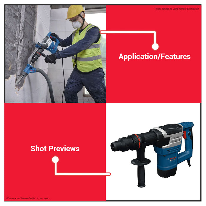 Buildmate x BOSCH PRO Demolition Hammer 1100W 7.8J HEX 17mm with Case GSH5MX 06113389K1 BPT