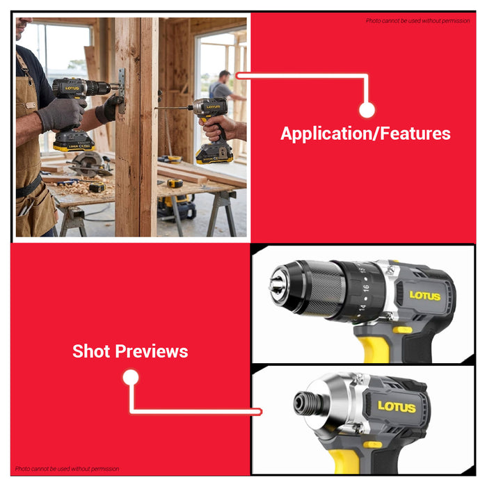 Buildmate x LOTUS Combo Kit #4 20V Impact Drill + Impact Driver CCX400 LPT