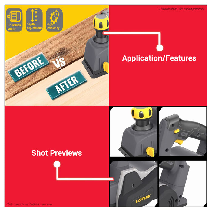 LOTUS 20V Cordless Planer CXHO20V-14 &nbsp;BARE UNIT ONLY &nbsp;for Soft and Hard Wood LPT