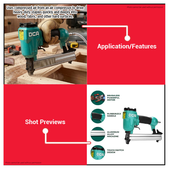 Buildmate x DCA Air Stapler 10-22mm Pneumatic Staple Gun A03-1022J