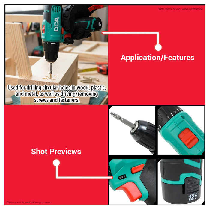 Buildmate x DCA 12V Cordless Hammer Drill/Driver 150W 35Nm 2x2.0Ah Kit ADJZ1202i-E