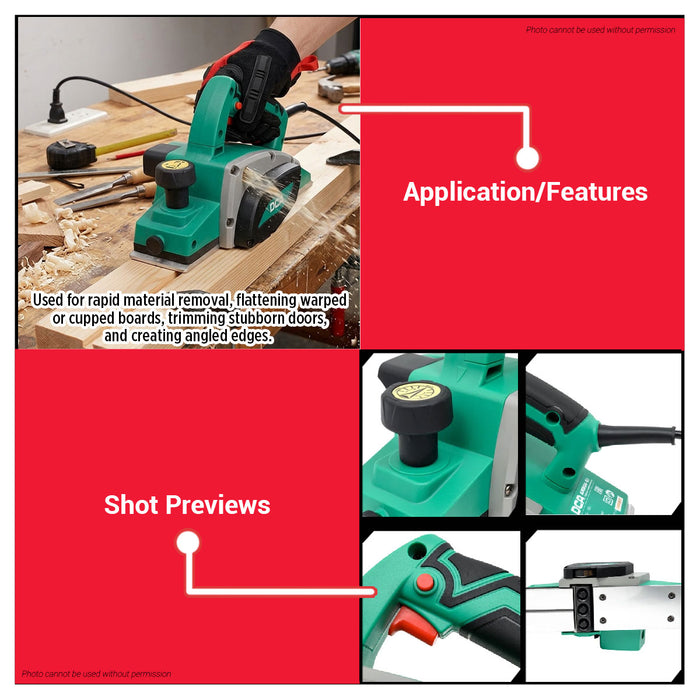 Buildmate x DCA 500W Heavy Duty Electric Planer 82mm Wood Planer Hand Planer AMB04-82