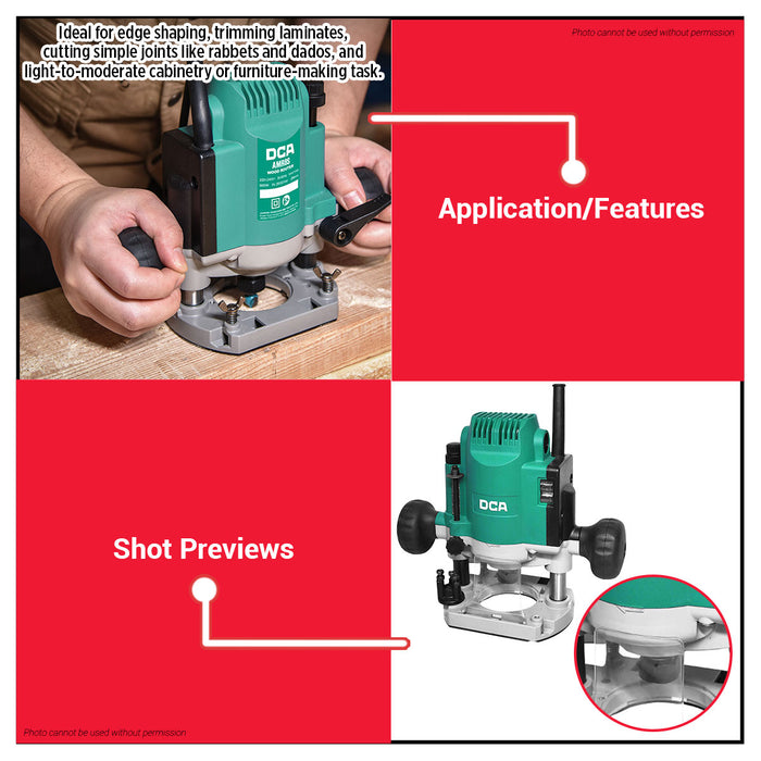 Buildmate x DCA 900W Heavy Duty Wood Router 8mm Electric Trimmer AMR8S
