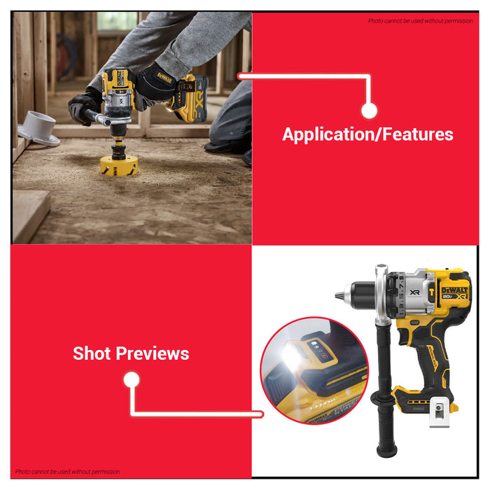 Buildmate x DEWALT 20V Brushless Hammer Drill 169Nm 3-Speed 1/2" XR DCD1007N-B1 Bare Tool