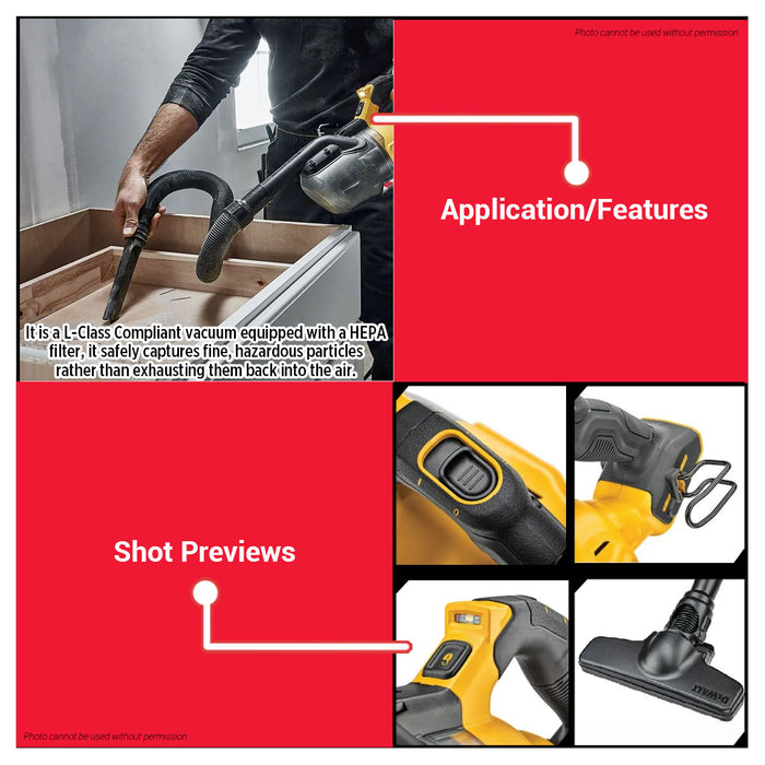 Buildmate x DEWALT 20V MAX Brushless Cordless Wet Dry Vacuum HEPA L-Class DCV501LN-XJ