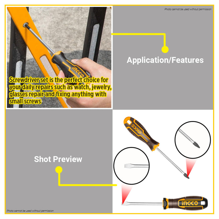 BUILDMATE Ingco 4pcs Screwdriver Set HKSDS0428 - IHT