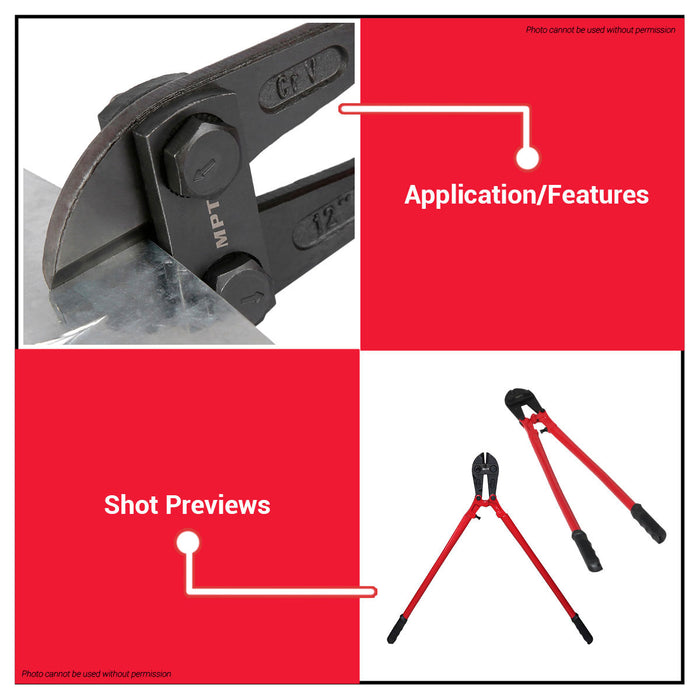 Buildmate x MPT Bolt Cutter 18" Heavy Duty Steel Blade Hand Tool MHB07001-18