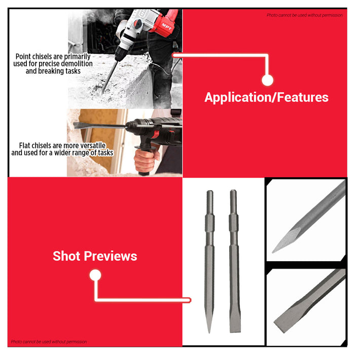 MPT Point | Flat Hex Chisel SOLD PER PIECE 17*280mm ACC