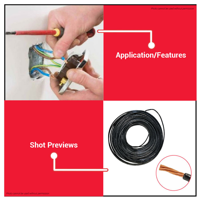 Buildmate x Phelps Dodge THHN Electrical Wire #12 AWG 3.5mm² 7 Strands Black 150M