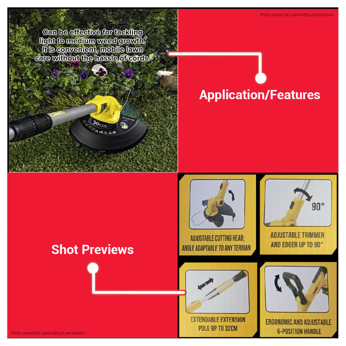 PowerHouse Bare Unit Cordless Super Spin Grass Trimmer 20V Charger and Battery not included PH-20V-WLPROGRASS-TRIM-BU PHPT