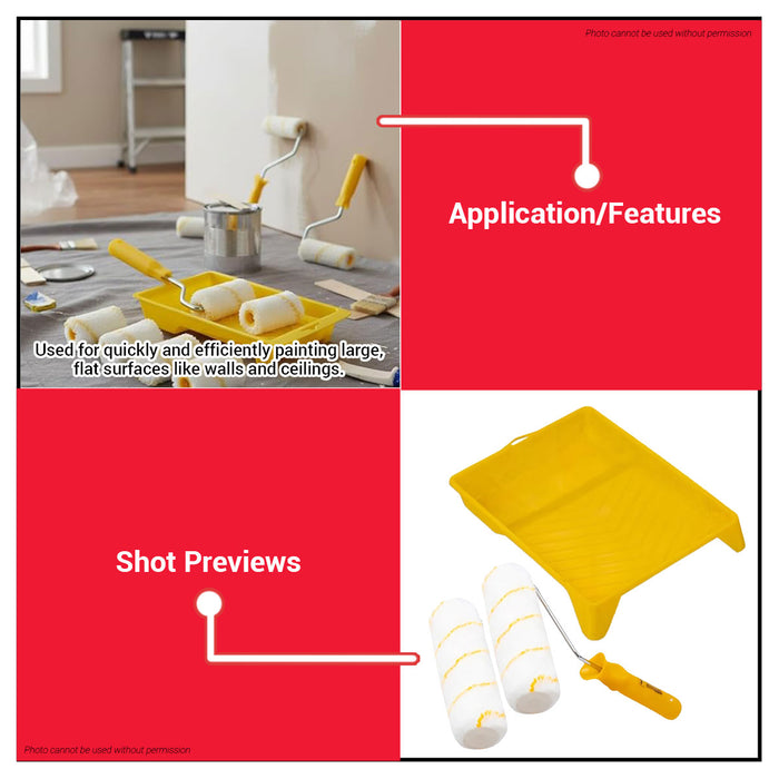 Buildmate x POWERHOUSE Paint Roller Tray & Refill Set 4” / 7” / 9” Cotton Handle PH-MPRRS / PH-APRTS PHHT