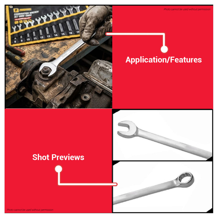 Buildmate x PowerHouse Combination Wrench Set Cr-V 14 Pcs/Set (10mm-32mm)(PH-CMBWR-14S-1032) PHHT