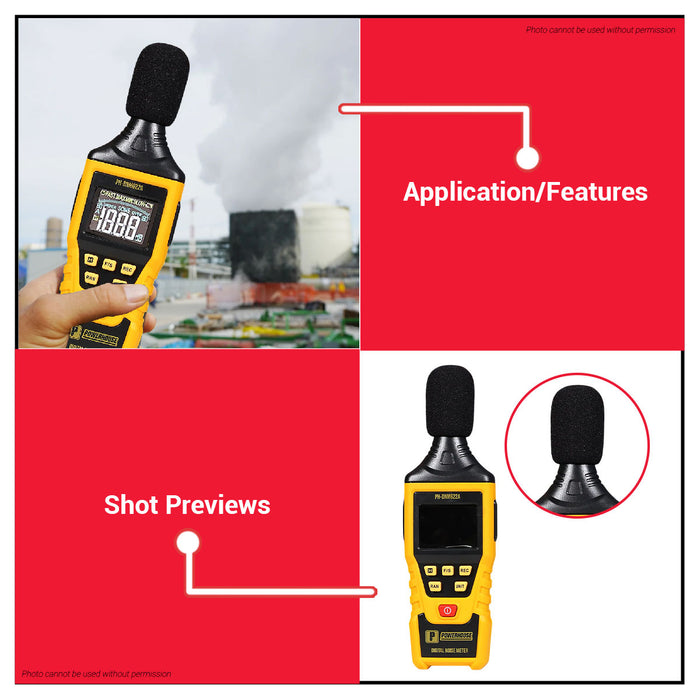 PowerHouse Digital Noise Meter w/ Polarized Capacitance Microphone 30-130DBA PH-DNM622A PHHT